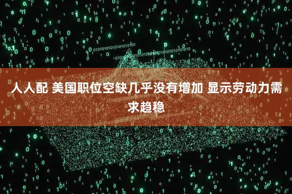 人人配 美国职位空缺几乎没有增加 显示劳动力需求趋稳