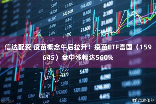 信达配资 疫苗概念午后拉升!疫苗ETF富国(159645)盘中涨幅达560%
